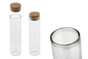 Small glass tube with cork stopper, suitable for wedding or christening favor