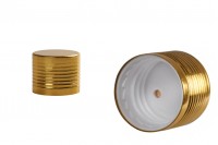 Καπάκι PP18 πλαστικό με επικάλυψη αλουμινίου χρυσό γυαλιστερό με εσωτερικό παρέμβυσμα