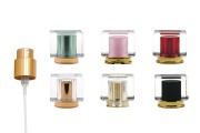 Gold colored spray pump with acrylic cap (PP15) in various colors - 6 pcs