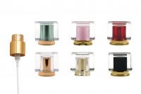 Gold colored spray pump with acrylic cap (PP15) in various colors - 6 pcs