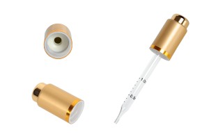Couvercle de luxe en aluminium avec bouton en couleur or mat pour compte-gouttes de 5 à 100 ml-εικόνα_σύνθεση