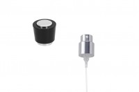 Spray pump in silver color with black plastic cap (PP 15) - 6 pcs