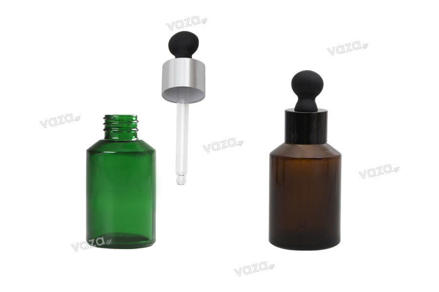 Collar ring with rubber head for dropper bottles with PP20 finish 