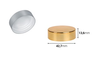 Kunststoffkappe mit Aluminiumbeschichtung und Innenliner-bildabmessungen