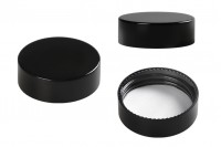 Black plastic lid with inner gasket for 50 ml jars