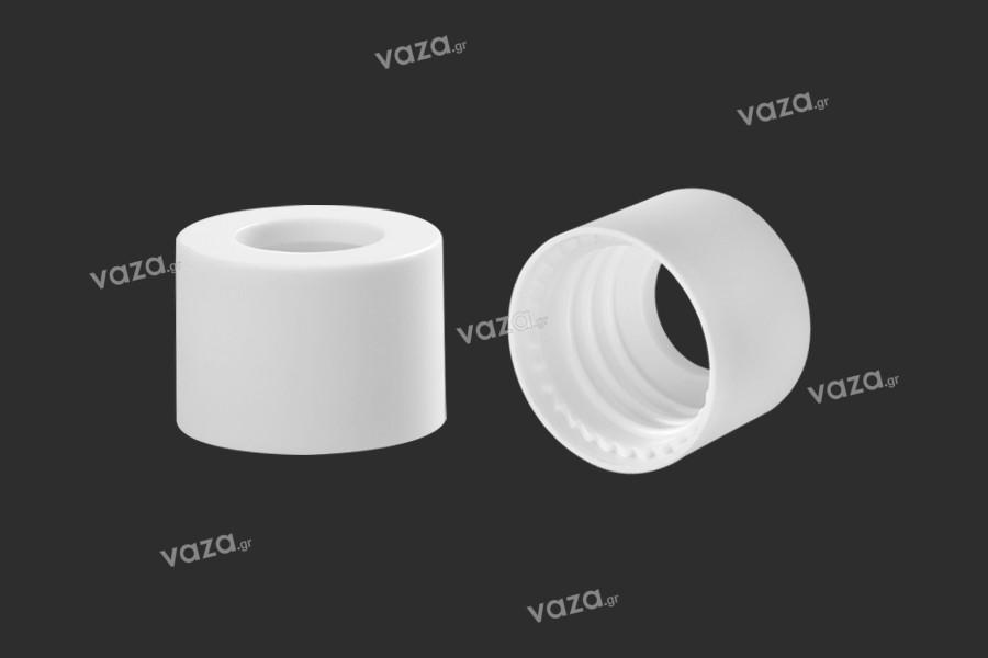 Matte white plastic collar dropper cap for 5ml to 100ml droppers