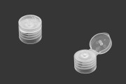 Flip top cap PP20 plastic, transparent