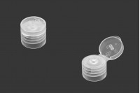 Flip top cap PP20 plastic, transparent