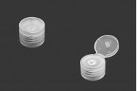 Flip top cap PP24 plastic, transparent