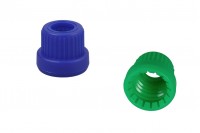 Καπάκι - δαχτυλίδι ασφαλείας πλαστικό φαρδύ για σταγονόμετρα 5 έως 100 ml σε μπλε ή πράσινο χρώμα