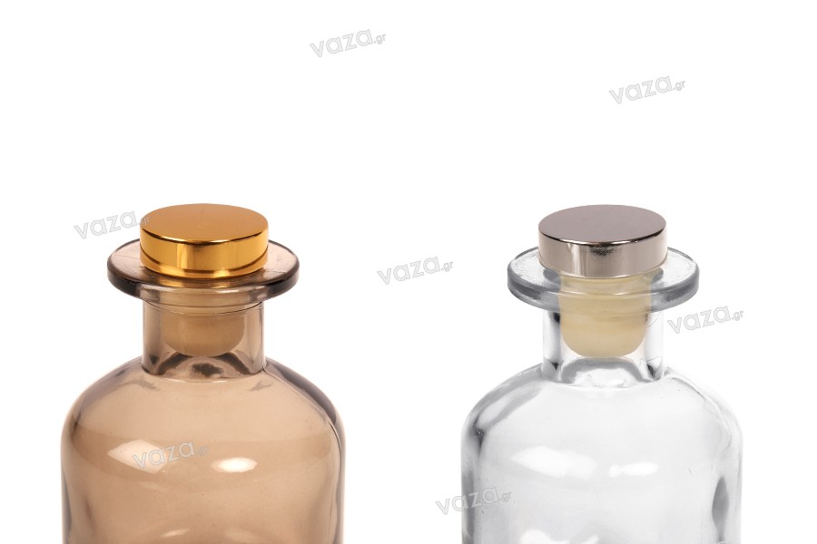 Synthetic silicone bottle cork in gold or silver color