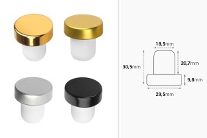 Synthetic cork F19 silicone in different colors-εικόνα_διαστάσεις