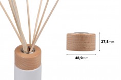 Wooden cap for aromatic bottles PP28 with plug and hole for sticks