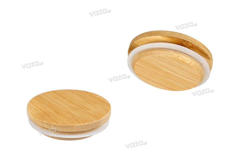 Wooden cap with rubber for jars with inner diameter of neck 61,5 mm