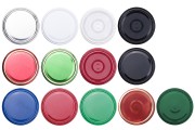 Metal Cap T.O. 82 with or without a seal button, in a variety of colors - 20 pcs