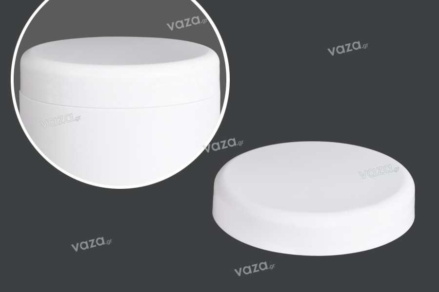 White plastic lid for cream jars