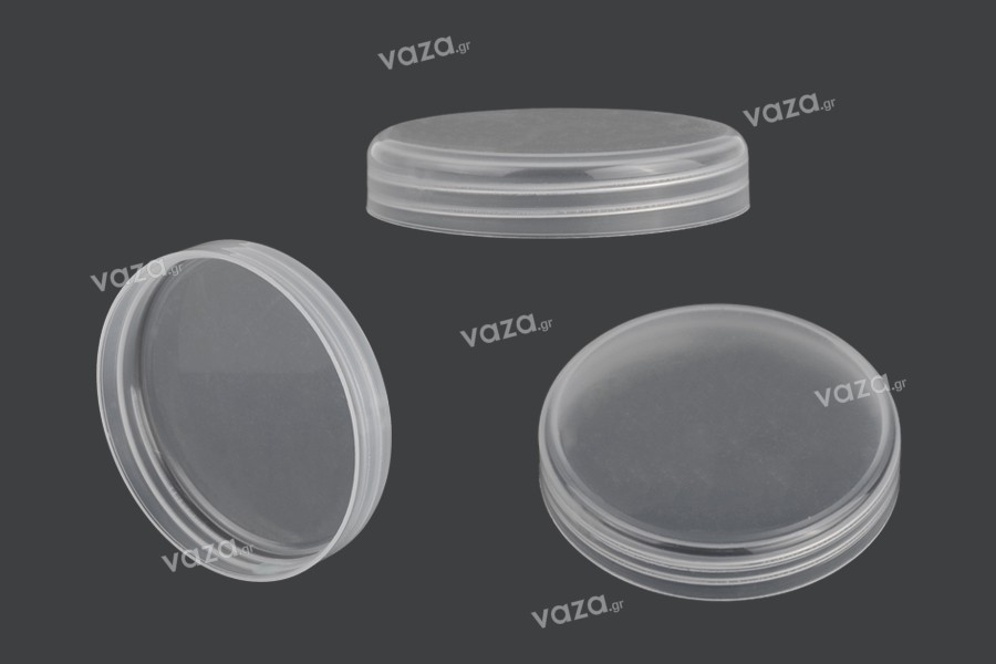 Transparent plastic lid for cream jars