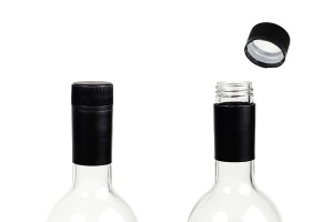 Couvercle en plastique 30 x 60, noir avec fermeture de sécurité, spécial pour les bouteilles stelvin-εικόνα_σύνθεση