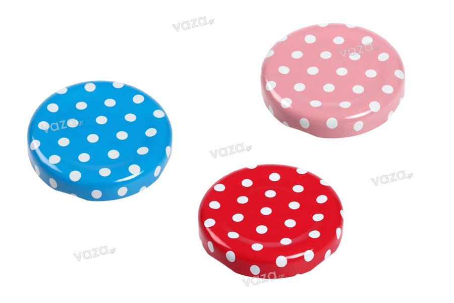 Metal Caps T.O. 43 spotted - with a seal button and in a variety of colors