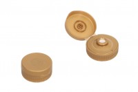 Plastic flip top cap (squeeze) in gold color - 12 pcs