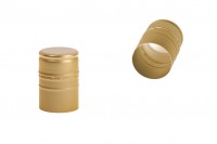 Non-screwed aluminum cap in gold color PP30x44 with liner substrate