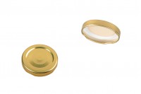 Metal gold cap T.O. 48 Gold with seal button - 20 pcs