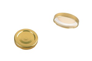 Metal gold cap T.O. 48 Gold with seal button - 20 pcs-1
