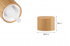 Καπάκι πλαστικό PP18 με επικάλυψη bamboo και εσωτερικό σταγονομετρητή