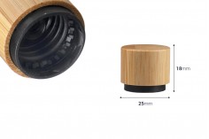 Plastic cap PP18 with bamboo coating and safety ring