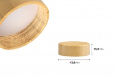 Bamboo cap with inner liner for jars 15 ml