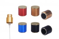 Spray pump in gold color with acrylic cap (PP 15 ) in various colors - 6 pcs