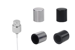 Pompe spray 15/400 couleur argent avec capuchon acrylique or ou argent - 6 pcs-1