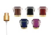 Spray pump in gold color with acrylic cap (PP 15) in various colors - 6 pcs