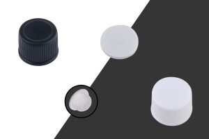 Tappo in plastica PP18 con guarnizione e tappo interno disponibile nei colori bianco o nero - set da 20 pezzi.-2
