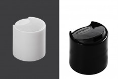 Disk-top πλαστικό καπάκι PP28 σε λευκό ή μαύρο χρώμα