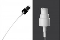 Cream dispenser pump with PP20 finish and transparent cap
