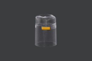 Capsule 35,6 x 50 mm thermorétractable avec trou transparent pour col jusqu'à 35 mm-1