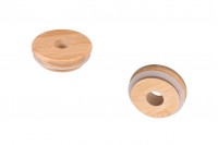 Wooden cap with rubber and hole for sticks