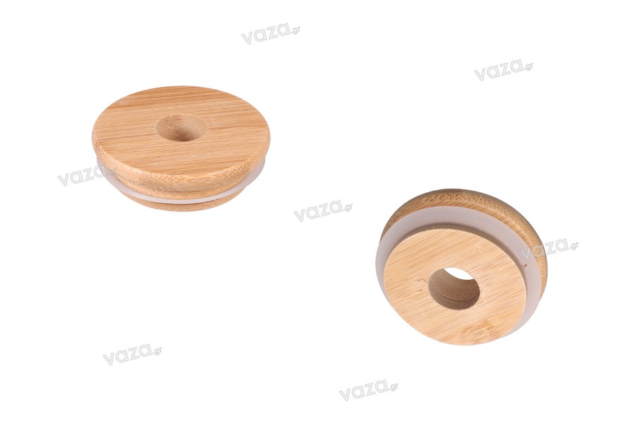 Wooden cap with rubber and hole for sticks