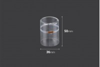 Capsule 36x50 mm transparent and heat-shrinkable with a hole