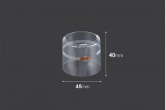 Capsule 46x40 mm transparent and heat-shrinkable with a hole