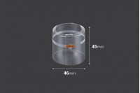 Capsule 46x45 mm transparent and heat-shrinkable with a hole