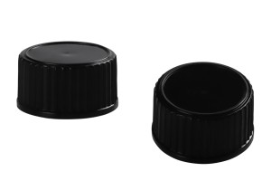 Couvercle pour les becs verseurs en plastique noir PP20 avec bouchon conique interne.-2