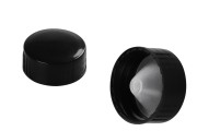 PP24 black plastic lid with gasket and inner conical plug