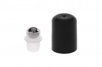 Metal ball (roll-on) with black plastic cap - 50 pcs