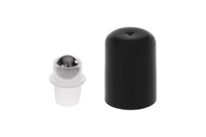 Metallkugel (Roll-on) mit schwarzer Kunststoffkappe - 50 Stk-1