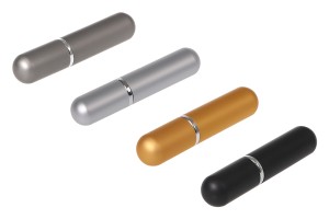 Glasflasche mit 5ml Spray für Parfüm in einem matten Aluminiumgehäuse-εικόνα_σύνθεση