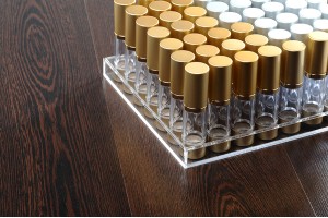 Flacon airless pour mélanges aqueux de 15 ml avec corps en plastique transparent, bouchon et base en aluminium en 3 couleurs (or, argent brillant et MAT)-14