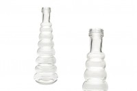 380ml glass ribbed bottle for olive oil or vinegar, also suitable for decoration with PP31.5 finish in size 80x250