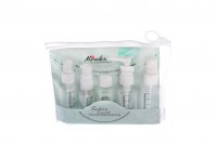 Ensemble des bouteilles de voyage dans un sac en plastique avec fermeture éclair - 5 pcs